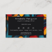 Modern Pop Art Retro Colorful Hair Makeup Visitenkarte (Rückseite)