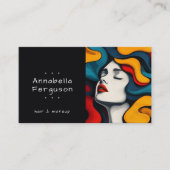 Modern Pop Art Retro Colorful Hair Makeup Visitenkarte (Vorderseite)