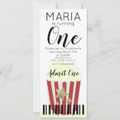 Modern Popcorn Movies Ticket Style Party Einladung (Vorderseite)