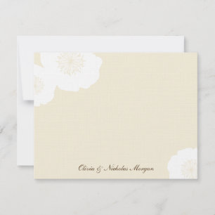 Modern Poppies Flat Dankeschön Karte - Mandeln