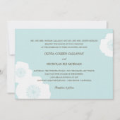 Modern Poppies Wedding Invitation - Aqua Blue Einladung (Vorderseite)