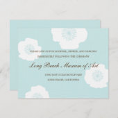 Modern Poppies Wedding Reception Card - Aqua Blue Begleitkarte (Vorne/Hinten)