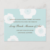 Modern Poppies Wedding Reception Card - Aqua Blue Begleitkarte (Vorderseite)