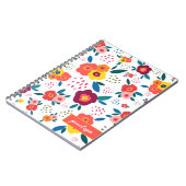 Modern Poppy Floral Muster Korallen Name Notizblock (Linke Seite)