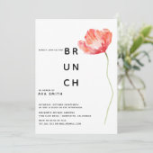 Modern Poppy Red Wedding Bridesmaiers Brunch Einladung (Stehend Vorderseite)