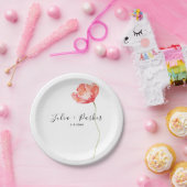 Modern Poppy Red Wedding Pappteller (Party)