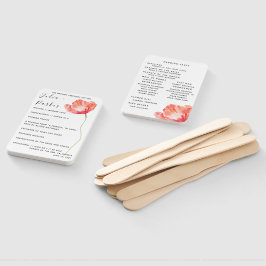 Modern Poppy Red Wedding Program Hand Fan Fächer