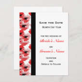 Modern Poppy Save the Date (Vorne/Hinten)