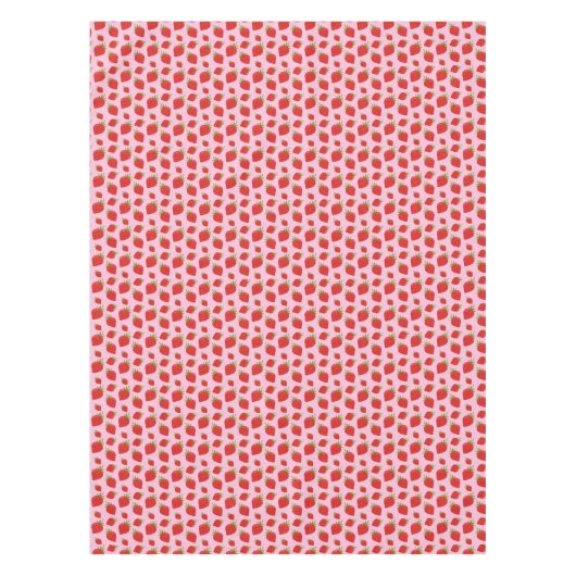 Modern Popular Trendy Red Pink Strawberry Pattern Tischdecke (Vorderseite)