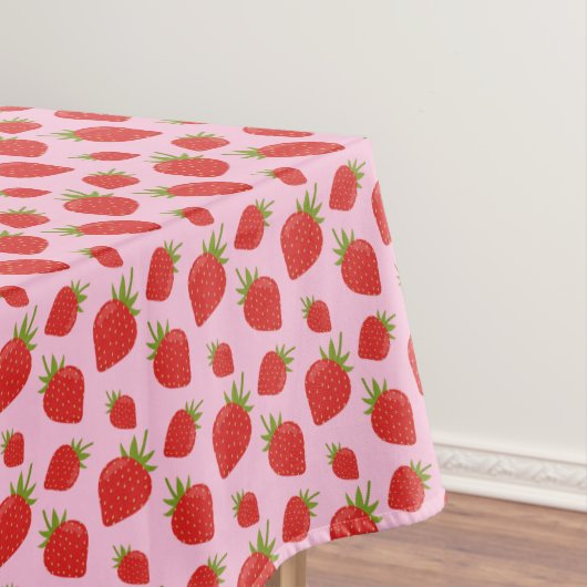 Modern Popular Trendy Red Pink Strawberry Pattern Tischdecke (Beispiel)