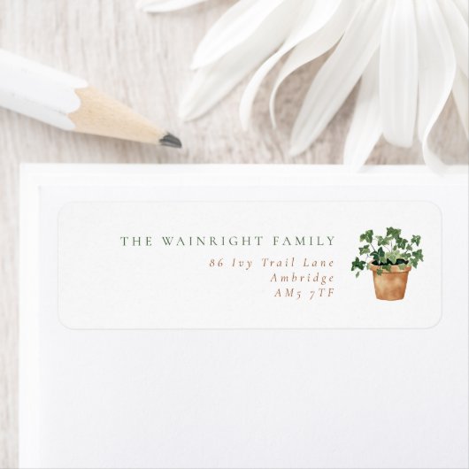 Modern Potted Ivy Return Address (Insitu)
