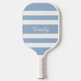 Modern Powder Blue Script Name Pickleball Schläger