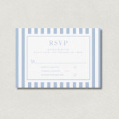 Modern Powder Blue Stripes Wedding RSVP Karte