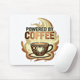 Modern Powered by Coffee – Trendige Kaffeedrucksch Mousepad