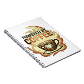 Modern Powered by Coffee – Trendige Kaffeedrucksch Notizblock (Rechte Seite)