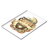 Modern Powered by Coffee – Trendige Kaffeedrucksch Notizblock (Linke Seite)