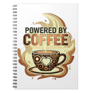 Modern Powered by Coffee – Trendige Kaffeedrucksch Notizblock