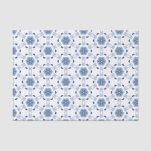 Modern Prairie Lace Indigo Sky Blue Folk Geometric Seidenpapier