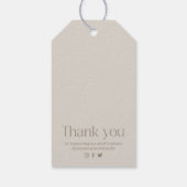 Modern präsentierte Logomarke Geschenkanhänger (Rückseite)