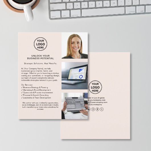 Modern präsentierte Logos Beruflich in Rosa Flyer