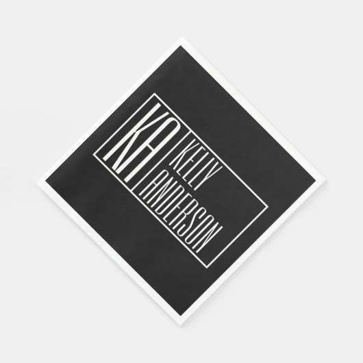 Modern präsentierte Logos und Namen | Schwarz/Weiß Serviette (Ecke)