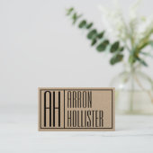 Modern präsentierte Logos und Namen Visitenkarte (Stehend Vorderseite)