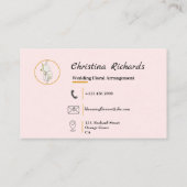 Modern präsentierte White Rosa Floral Logo Busines Visitenkarte (Rückseite)
