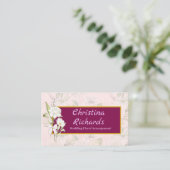 Modern präsentierte White Rosa Floral Logo Busines Visitenkarte (Stehend Vorderseite)