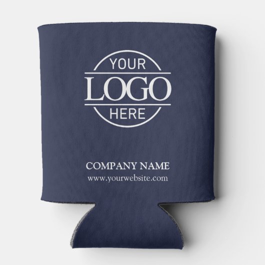 Modern präsentiertes Logo für Navy Blue Corporate Dosenkühler (Rückseite)