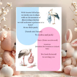 Modern Pregnancy Announcement Card - Bilingual Ara Einladung
