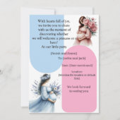 Modern Pregnancy Announcement Card - Bilingual Ara Einladung (Vorderseite)