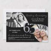 Modern Premium 63rd Wedding Anniversary Einladung (Vorderseite)