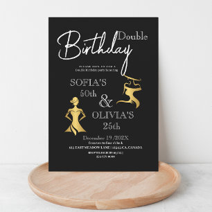 Modern Premium Chic Geburtstag jedes Alters Black Einladung