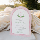 Modern Preppy Arch Green Monogram Brautparty Einladung