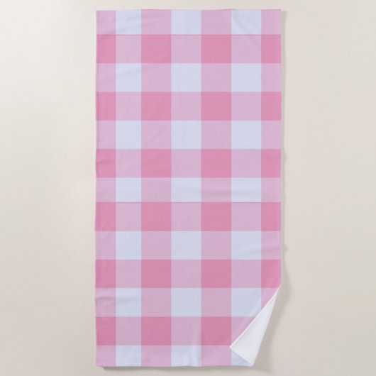 Modern Preppy Gingham Strandtuch (Vorderseite)