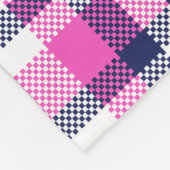 Modern Preppy Pink Navy White Girl Tartan Muster Fleecedecke (Ecke)