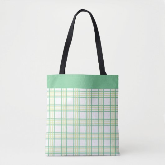 Modern Preppy Plaid Green Lime Pattern Tasche (Vorderseite)