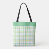 Modern Preppy Plaid Green Lime Pattern Tasche (Rückseite)