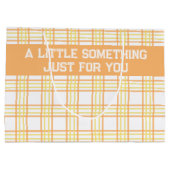 Modern Preppy Plaid Orange Yellow Pattern Große Geschenktüte (Rückseite)