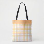 Modern Preppy Plaid Orange Yellow Pattern Tasche (Vorderseite)