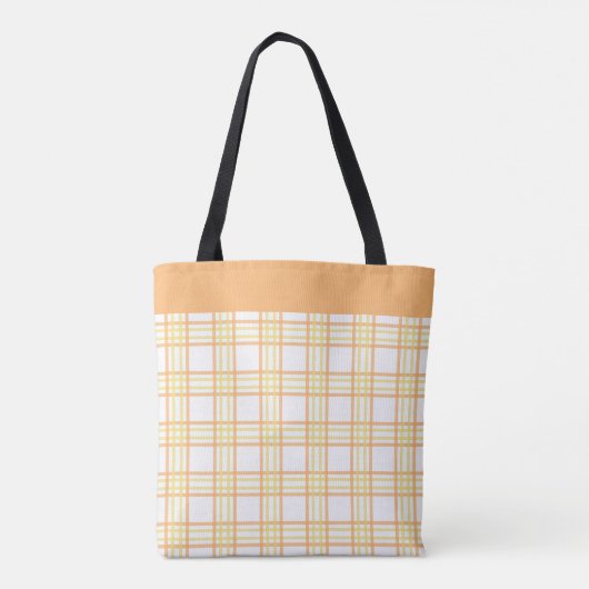 Modern Preppy Plaid Orange Yellow Pattern Tasche (Rückseite)