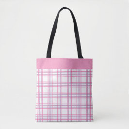 Modern Preppy Plaid Pink Purple Pattern Tasche