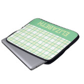 Modern Preppy Plaid Varsity Font Green Lime Laptopschutzhülle (Vorne Knopf)