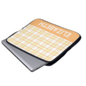 Modern Preppy Plaid Varsity Font Orange Yellow Laptopschutzhülle (Vorne Knopf)