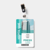 Modern Press Bar code, Logo ID Ausweis (Vorderseite mit Clip)