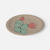 Modern Prickly Pear Cactus Pappteller (Schrägansicht)