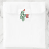 Modern Prickly Pear Cactus Quadratischer Aufkleber (Tasche)