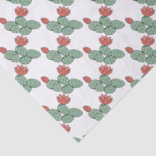 Modern Prickly Pear Cactus Seidenpapier (Ausschnitt)