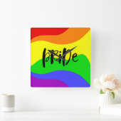 Modern Pride Rainbow Quadratische Wanduhr (Zuhause)