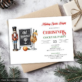 Modern printable Christmas cocktails party invite Einladung